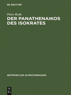 cover image of Der Panathenaikos des Isokrates